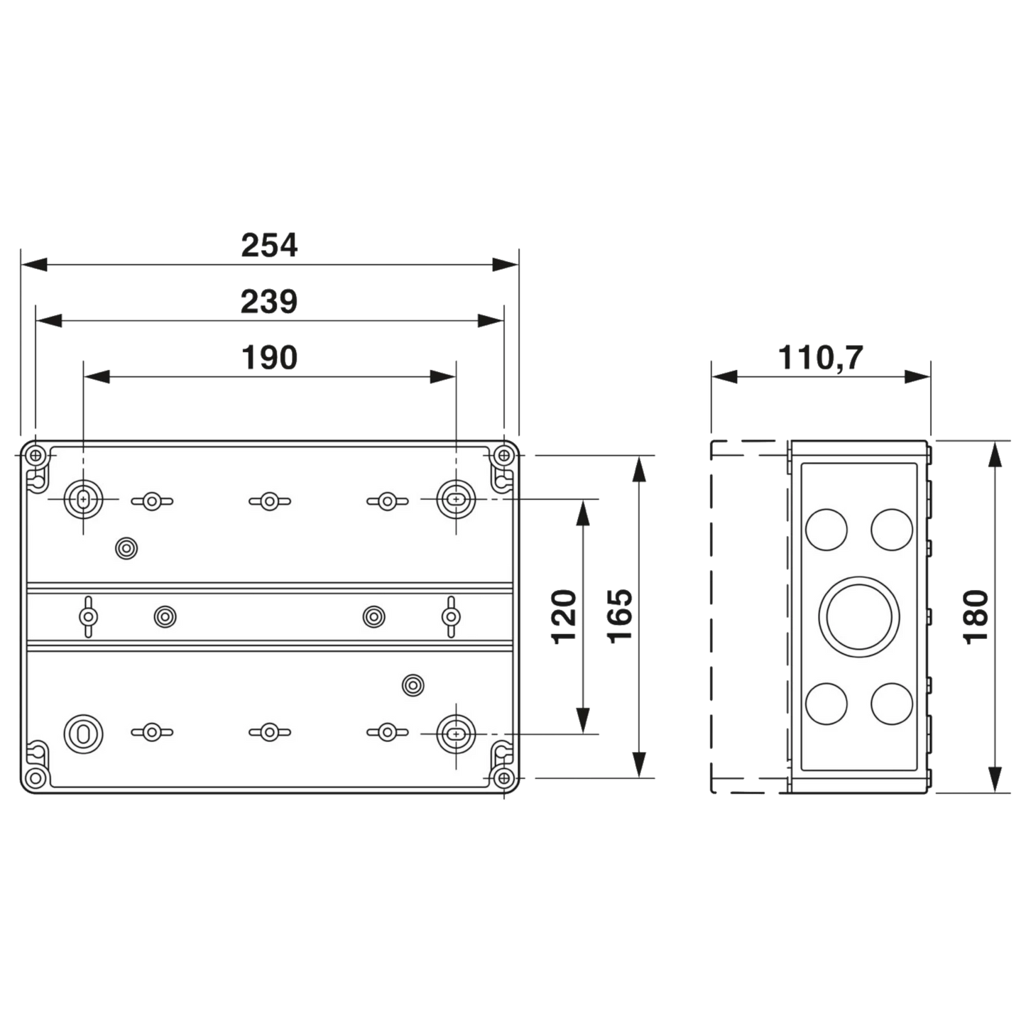 Phoenix Contact SOL-SC-2ST-0-DC-2MPPT-1000SE Generatoranschlusskasten Abmessungen