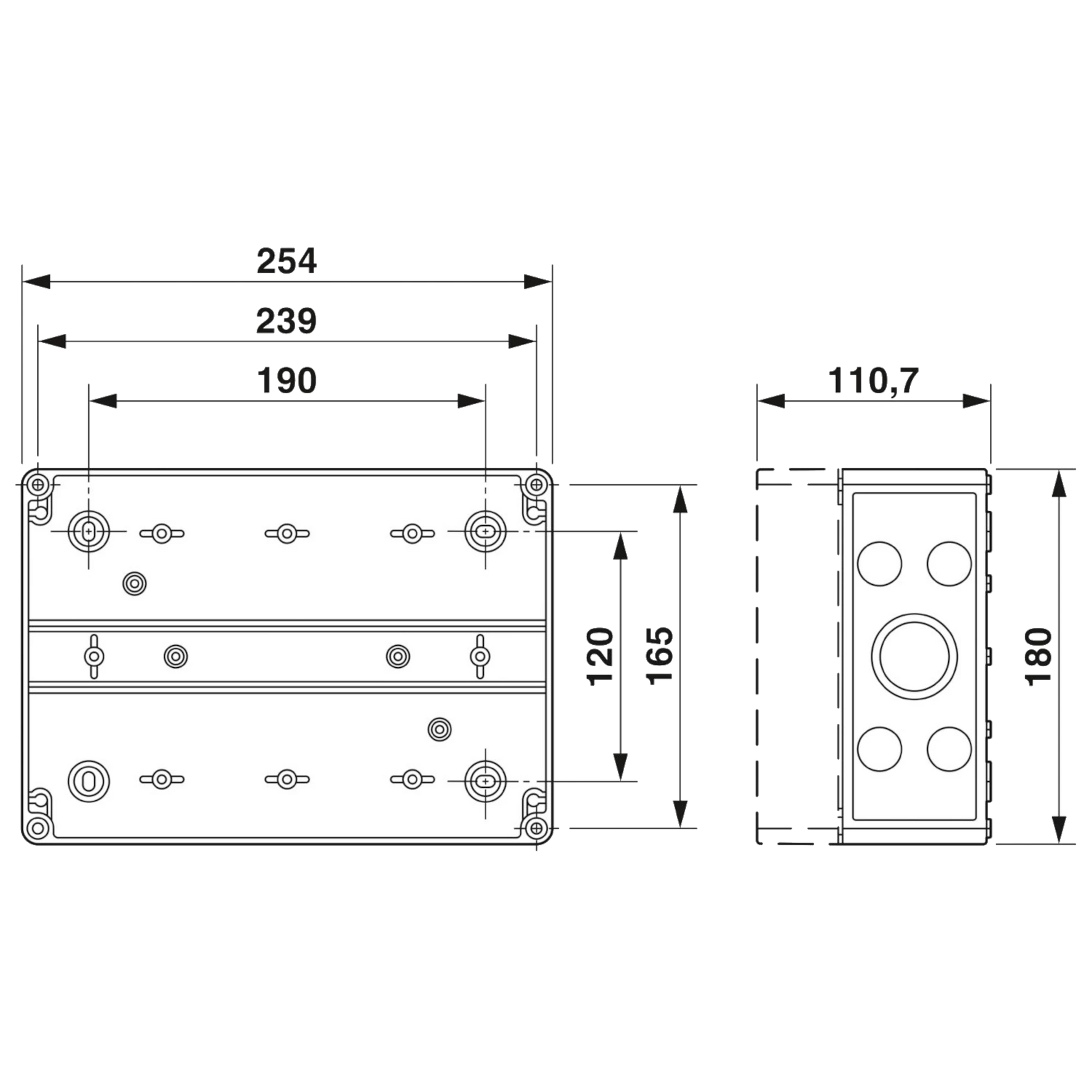 Phoenix Contact SOL-SC-2ST-0-DC-2MPPT-1000SE Generatoranschlusskasten Abmessungen